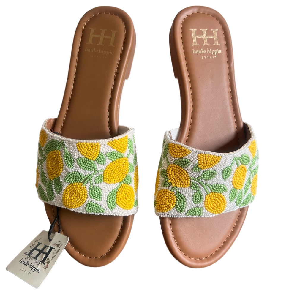 Haute Hippie Lemon Beaded Women's Sandal Size 7.5 #B1956 - Picture 6 of 9